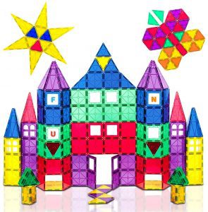 Playmags Geometric Shapes Magnetic Tiles, 100-Piece