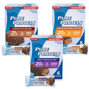 Pure Protein Chocolate Flavors Assortment Gluten-Free Protein Bars, 18-Count