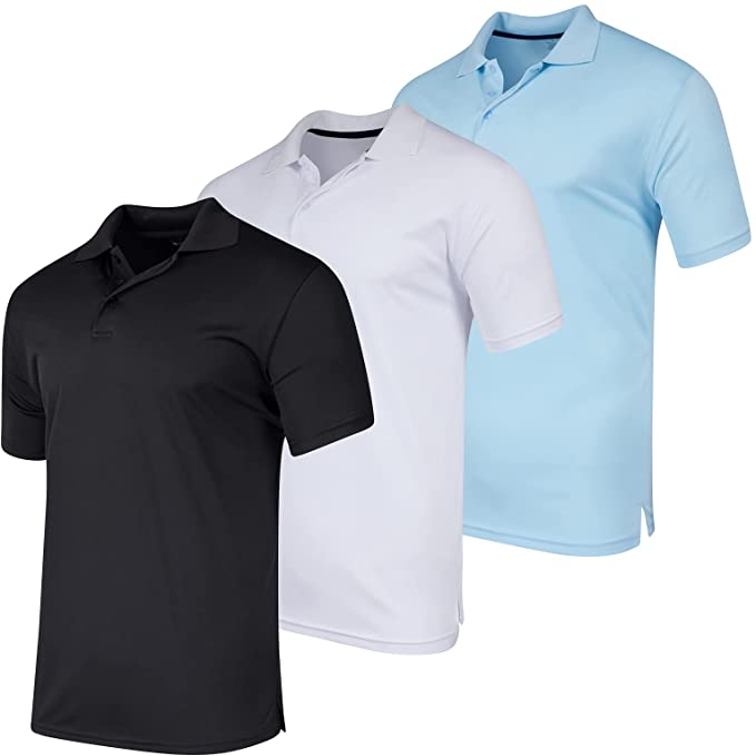 Real Essentials Breathable Moisture Wicking Knit Polo Tee-Shirts For Men
