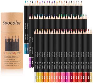 Soucolor Assorted Color Sketching Pencils, 72-Piece