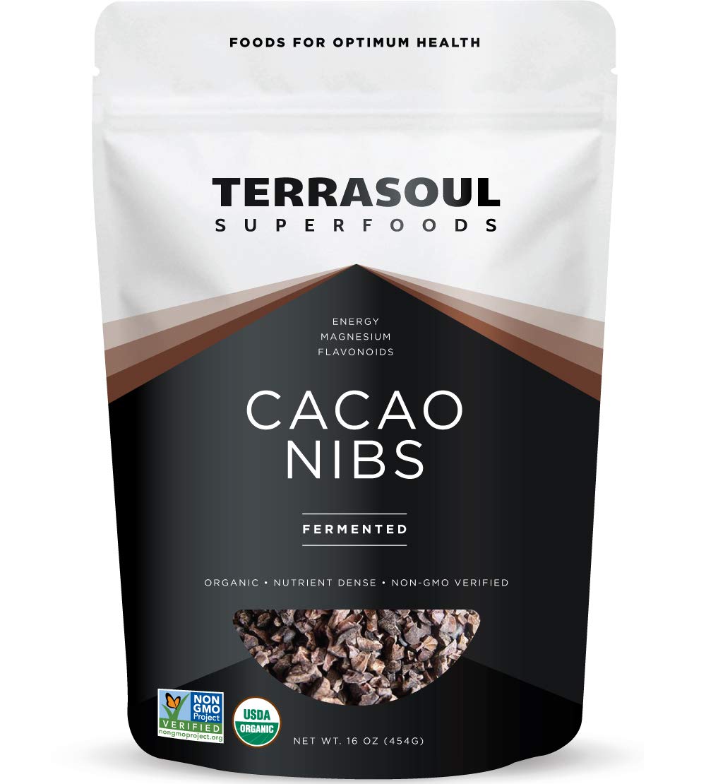 Terrasoul Superfoods Fermented Raw Cacao Nibs For Snacking & Baking