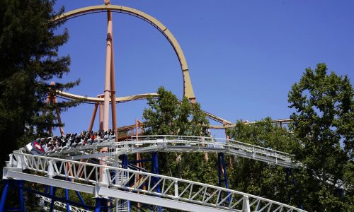 Roller coaster at Six Flags Magic Mountain