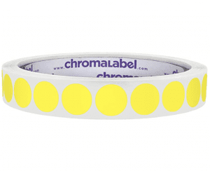 ChromaLabel Semi-Gloss Yellow Circle Dot Stickers, 1000-Count