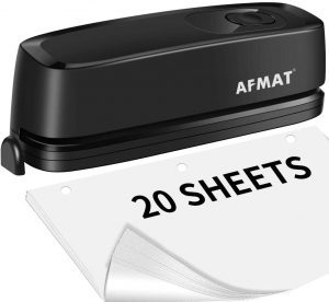 AFMAT Electric 3-Hole 20-Sheet Paper Punch