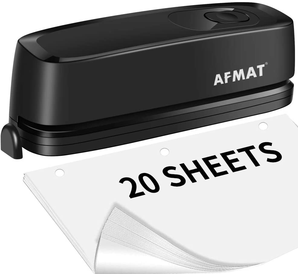 AFMAT Electric 3-Hole 20-Sheet Paper Punch