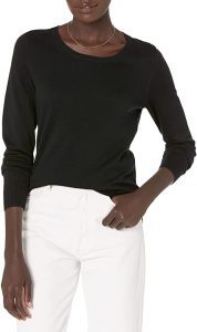 Amazon Essentials Crew Neckline Women’s Black Sweater