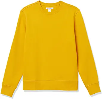 Amazon Essentials Men’s Basic Ribbed-Detailed Yellow Sweatshirt