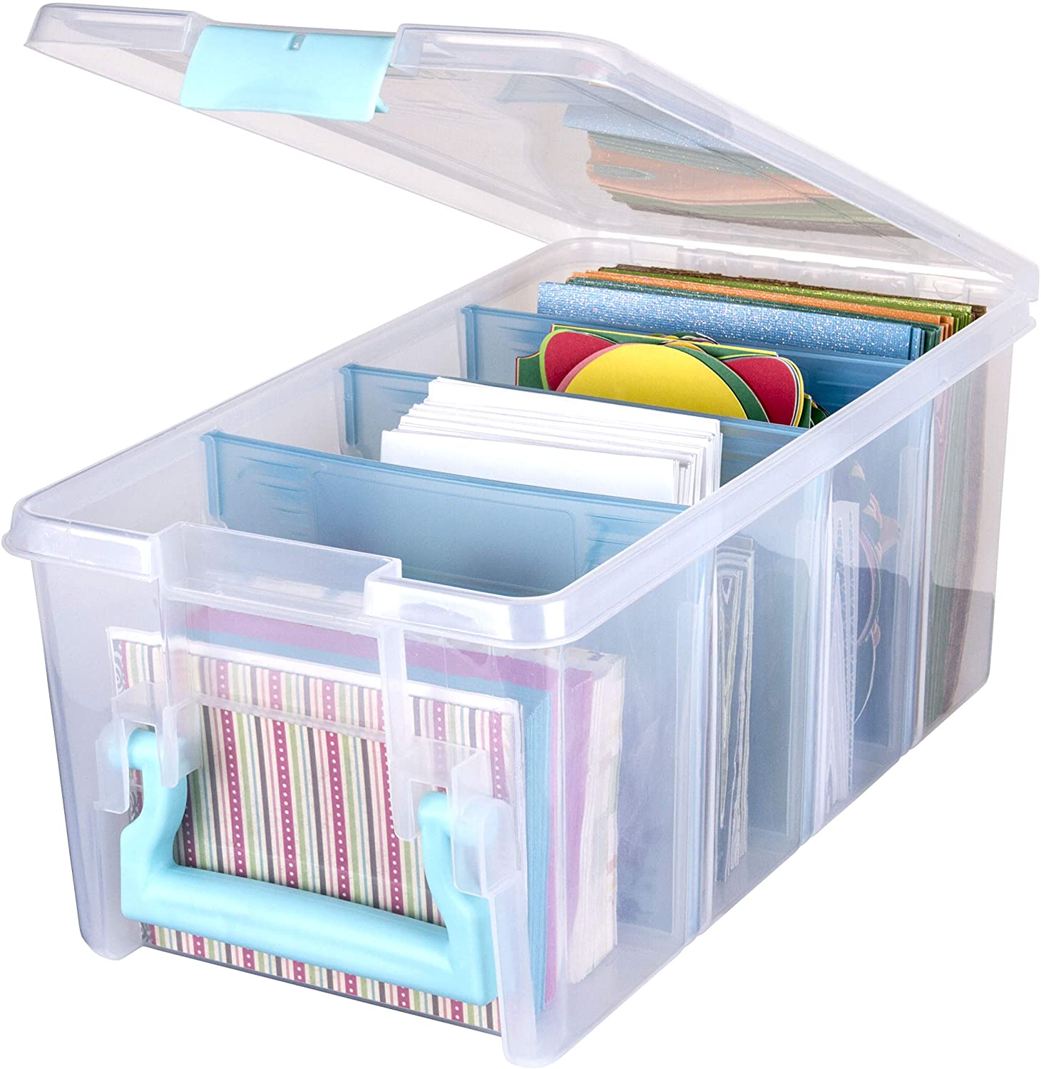 ArtBin Plastic Book Storage Boxes With Dividers & Handles, 1-Pack
