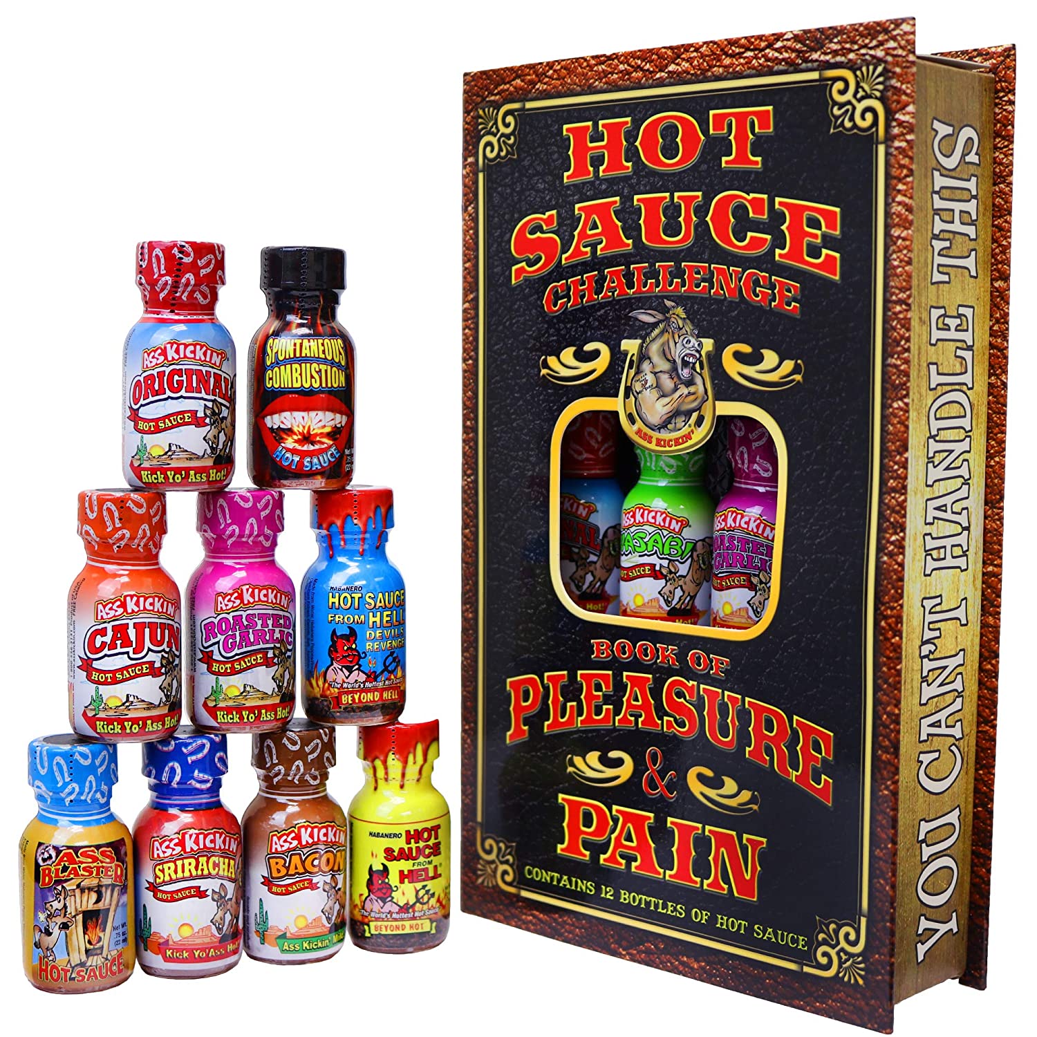 ASS KICKIN’ Hot Sauce Challenge Party Kit, 12-Piece