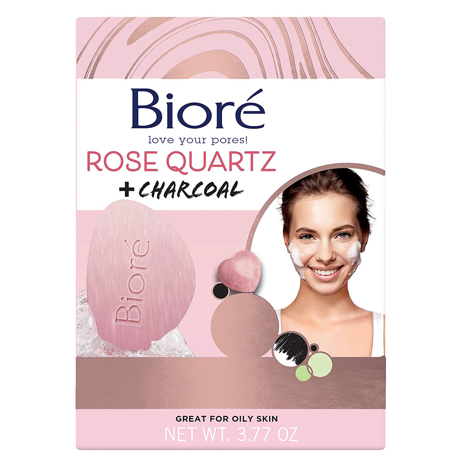 Bioré Rose Quartz & Charcoal Infused Vegan Face Wash Bar