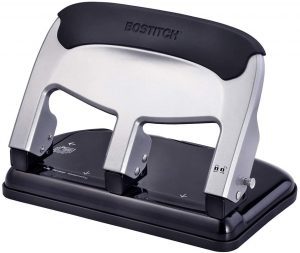 BOSTITCH Easy-Squeeze 3-Hole 40-Sheet Paper Punch