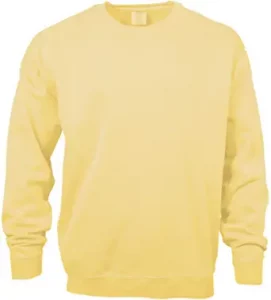 Comfort Colors Men’s Garment-Dyed Vintage-Feel Yellow Sweatshirt