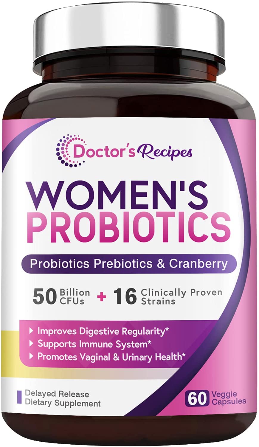 Doctor’s Recipes Cranberry & Prebiotic Probiotics For Women, 60-Count