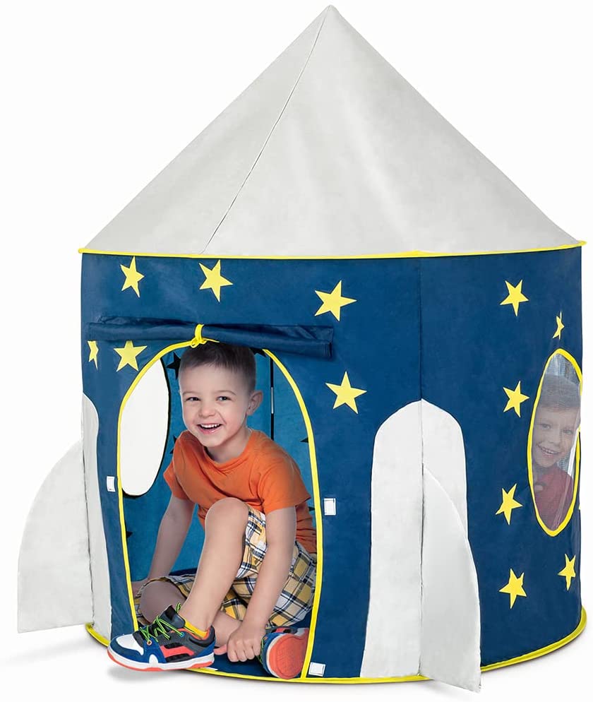 FoxPrint Rocket Spaceship & Stars Pop-Up Kids’ Tent