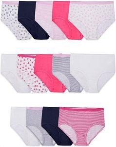 Fruit of the Loom Tagless Ravel-Free Waistband Big Girls’ Underwear, 14-Count