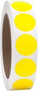 Garage Sale Pup Color Coding Neon Yellow Circle Dot Stickers, 1000-Count