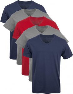 Gildan V-Neck Moisture Wicking T-Shirts For Men, 5-Count