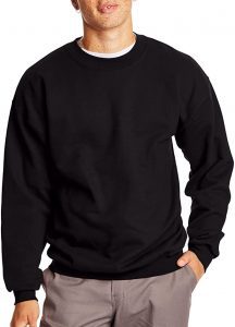 Hanes Tagless Cotton Fleece Men’s Black Sweater
