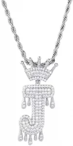 HECHUANG Crown Pave CZ Bubble Letter Chain