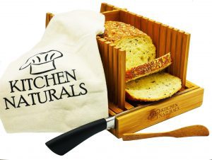 KITCHEN NATURALS Built-In Knife Rest & Crumb Catcher Bread Slicer