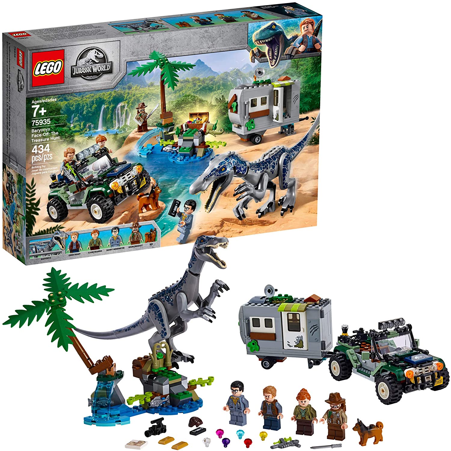 LEGO Jurassic World Offroad Vehicle & Baryonyx Dinosaur Set, 434-Piece