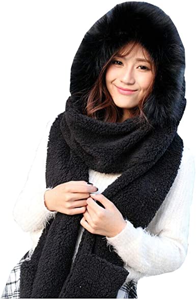 Lucky Beth Breathable Wool Hooded Scarf