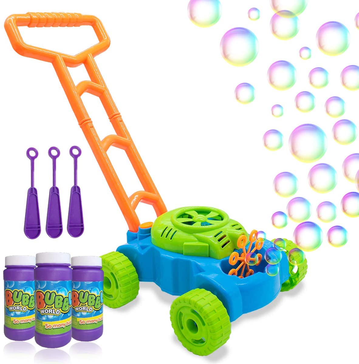 Lydaz Bubble Blowing Push Mower Toddler Yard Toy