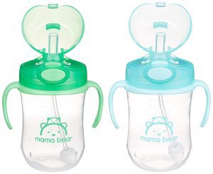 Mama Bear Silicone Straw Leakproof Sippy Cups, 2-Pack