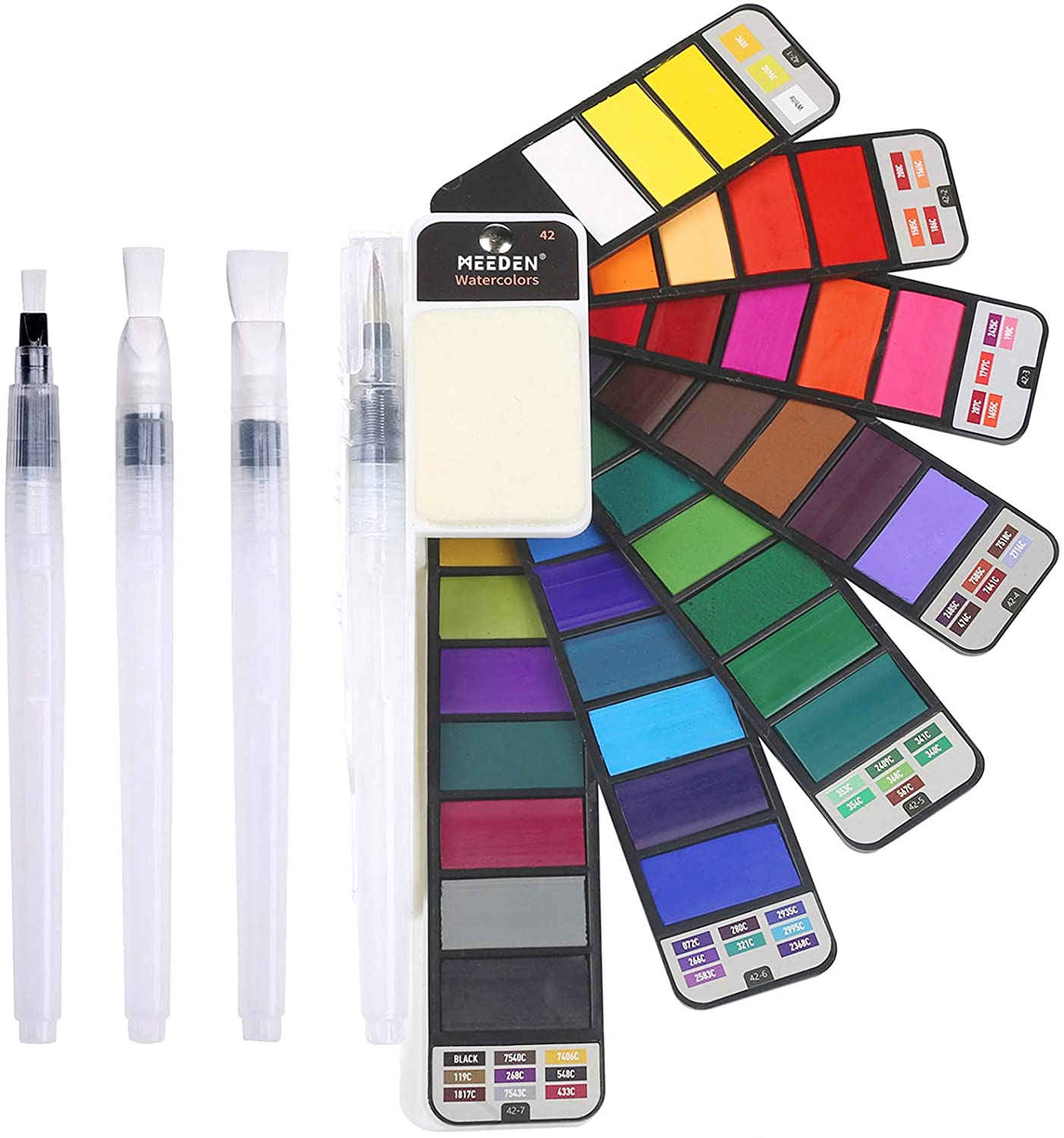 MEEDEN 42-Color Collapsable Travel Palette Watercolor Kit For Adults