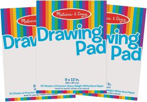 Melissa & Doug Heavy Weight Bond Paper 9 x 12-Inch Drawing Pad, 3-Pack