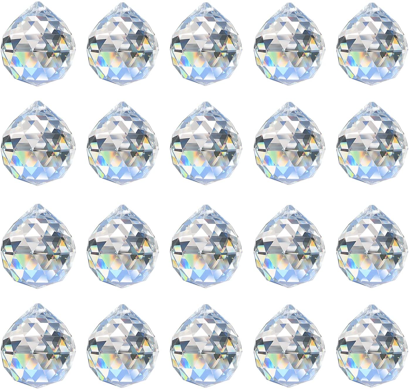 MerryNine Translucent Crystal Prism Suncatcher Supplies, 20-Count