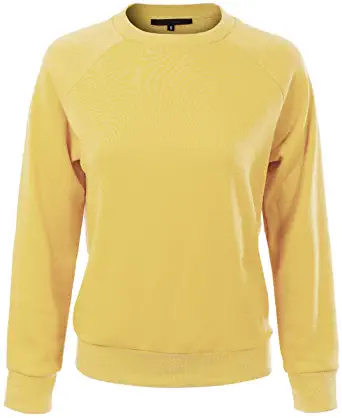 MixMatchy Women’s Lightweight & Soft Crewneck Yellow Sweatshirt