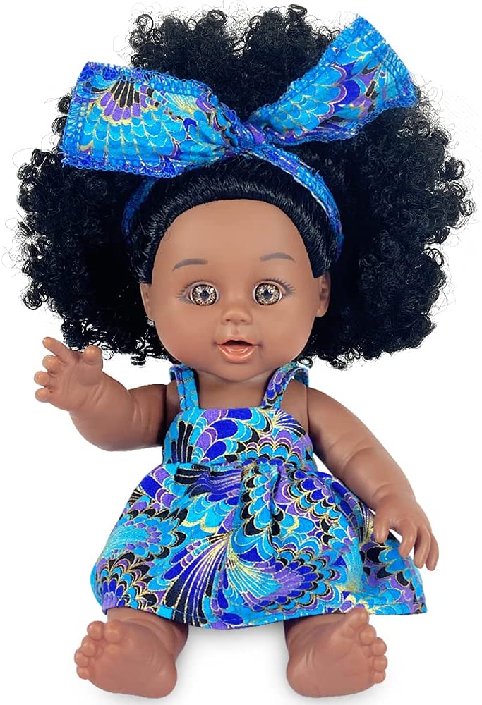 Nice2You Flexible Black Baby Doll For 4-Year-Old Girls, 12-Inch