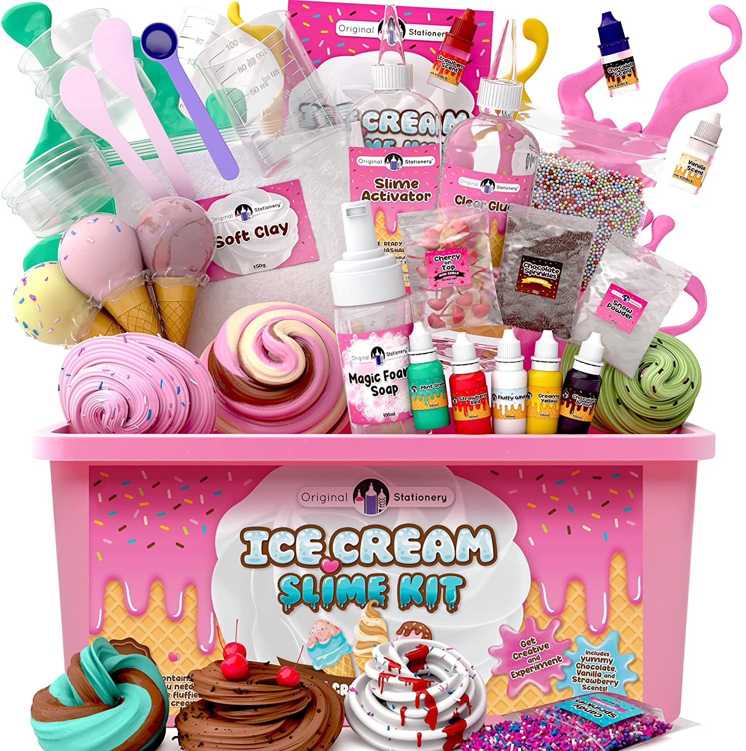 Original Stationery DIY Ice Cream Slime Kit Craft For Girls 8-12