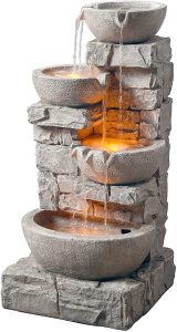 Peaktop Pouring Bowls LED Lighting Water Fountain