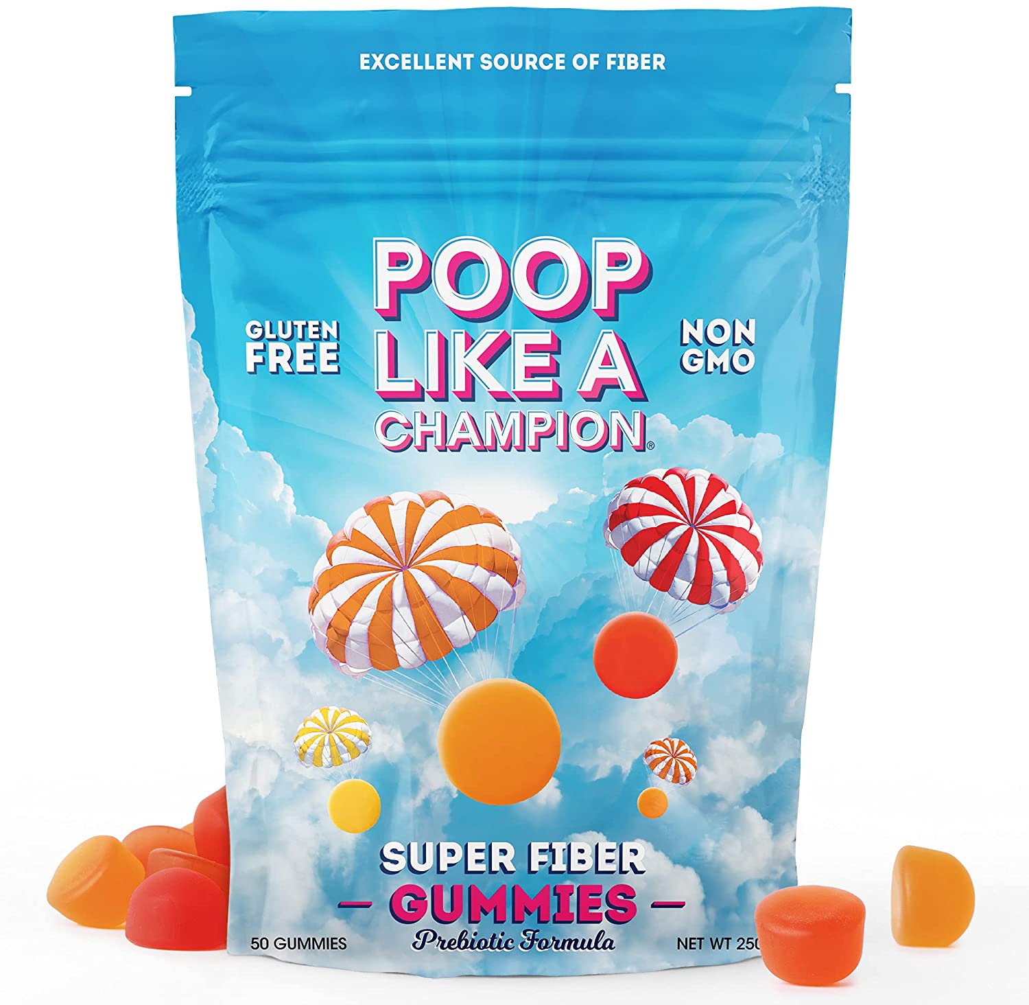 Poop Like A Champion Prebiotic Fiber Gummies Healthy Snack