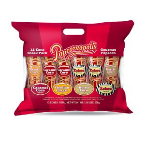 Popcornopolis Gluten Free Assorted Flavors Snack-Size Popcorn Bags, 12-Count