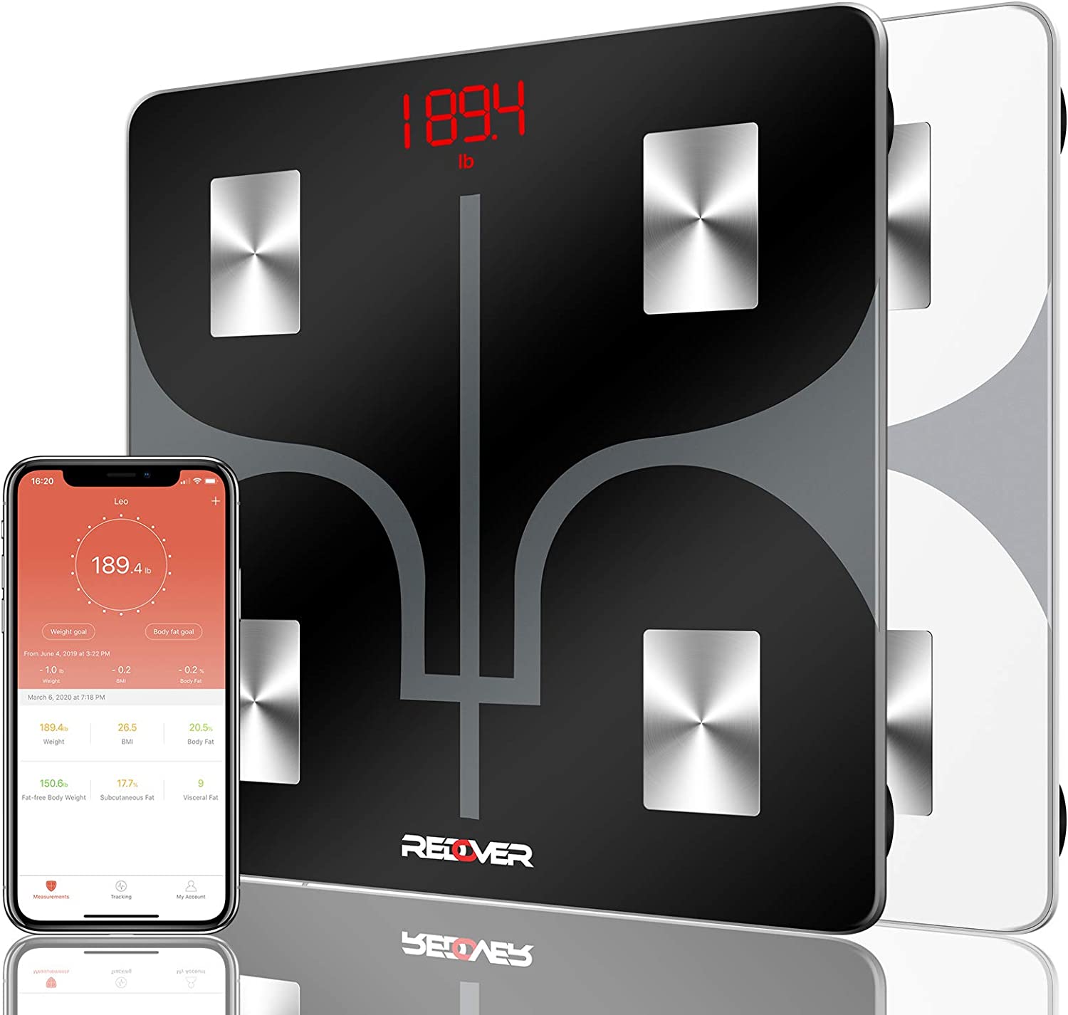 REDOVER Auto-Calibrating LED BMI Scale