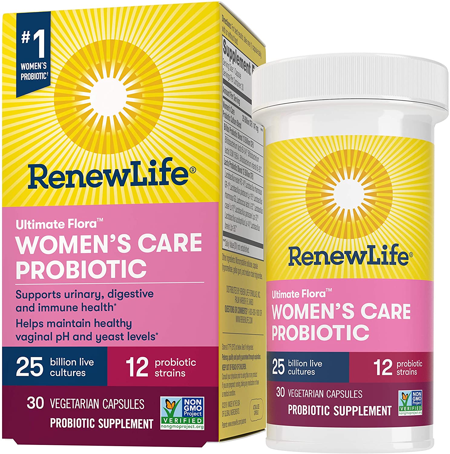 Renew Life 12-Strain Shelf-Stable Probiotics For Women, 30-Count