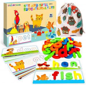 SpringFlower Wooden Letters & Flash Cards Educational Toy