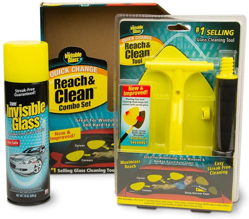 Stoner Invisible Glass Reach & Clean Window Wand Auto Cleaner Set