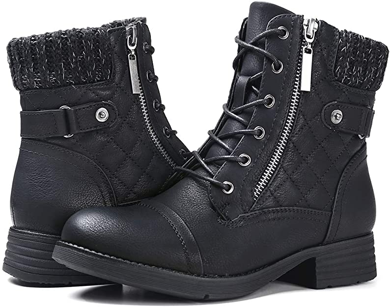 STQ Vegan Zippered Women’s Black Boots