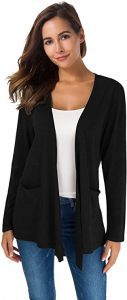 TownCat Large Pockets Women’s Black Sweater Cardigan