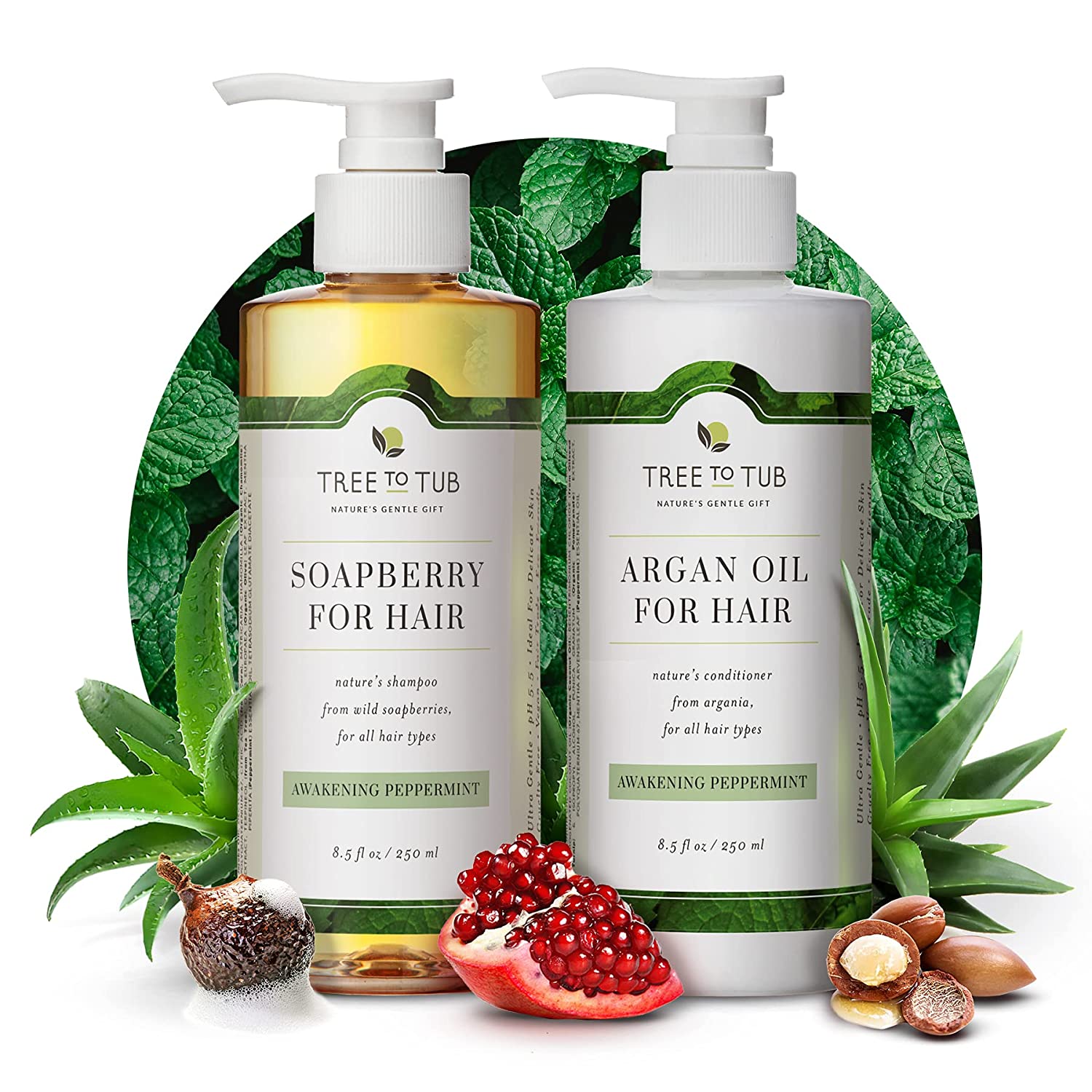 Tree To Tub Soapberry & Peppermint Sulfate-Free Shampoo & Conditioner