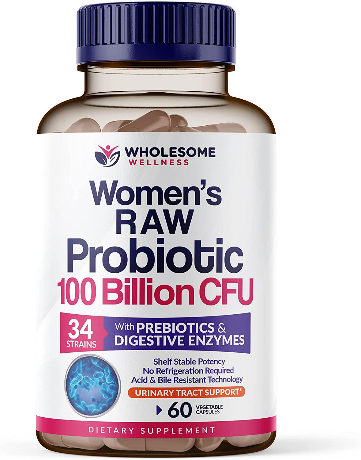 Wholesome Wellness 34-Strain Gummy Probiotics For Women, 60-Count