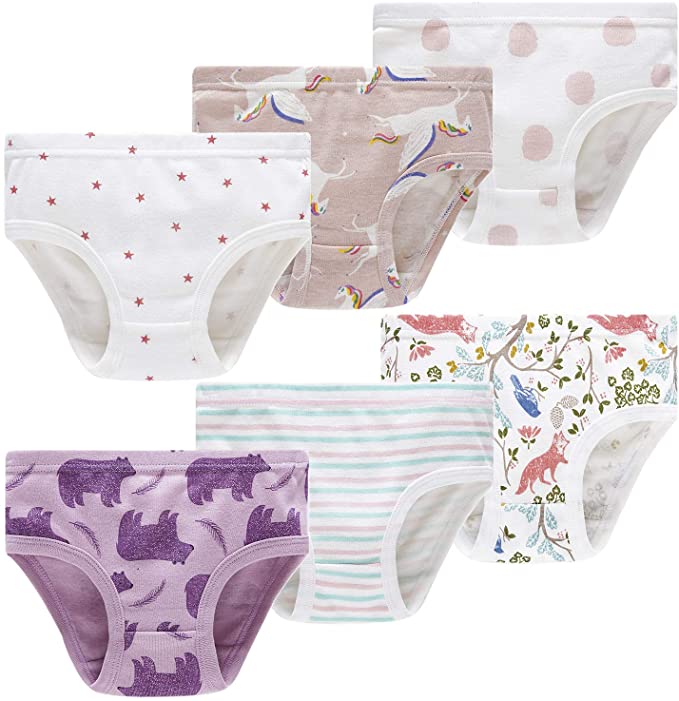 Winging Day Little Girls Cotton Soft Panties Assorted Of Prints Underwear  Size 8
