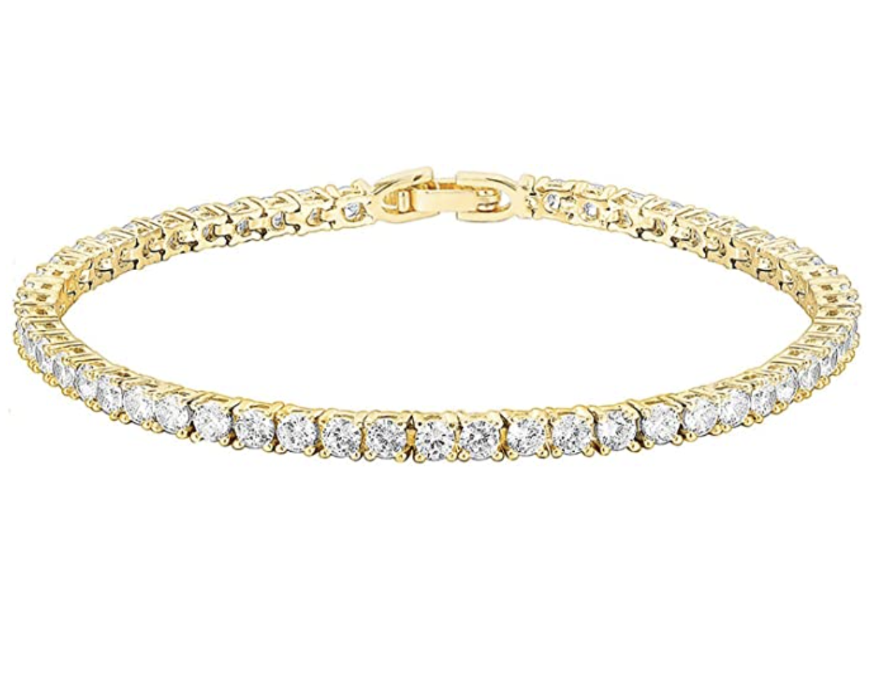 PAVOI Cubic Zirconia Gold Plated Tennis Bracelet Jewelry