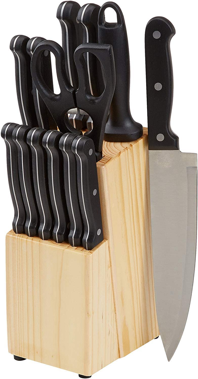 Amazon Basics Countertop Knife Set, 14-Piece