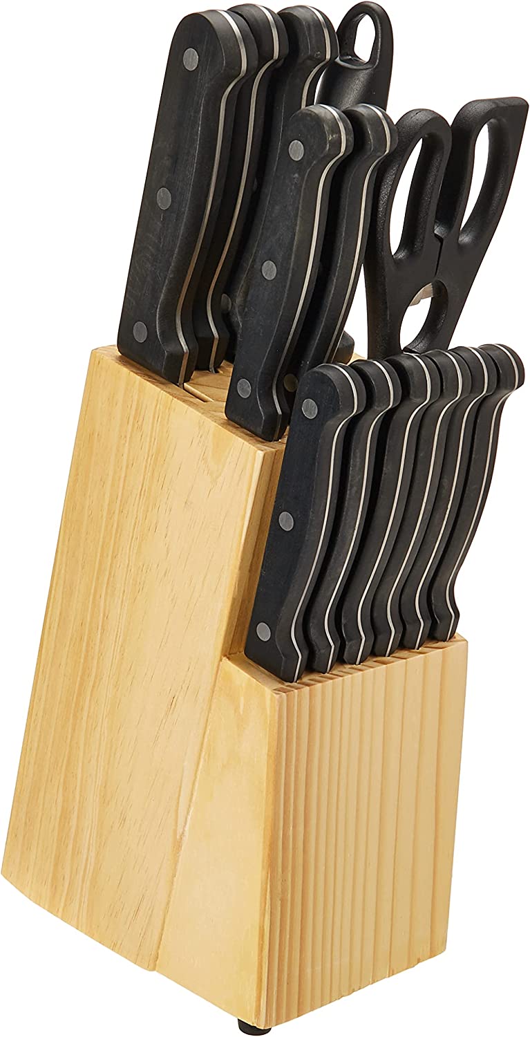Amazon Basics Countertop Knife Set, 14-Piece
