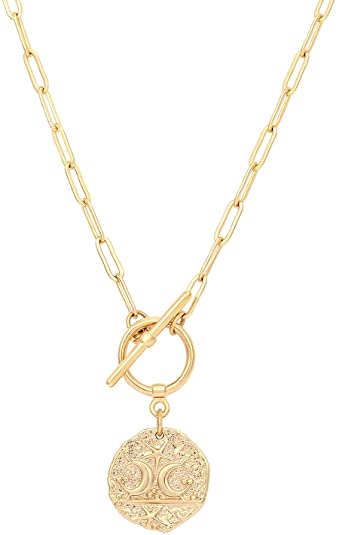 Aobei Pearl Gold Plated Moon & Star Pendant Necklace Jewelry